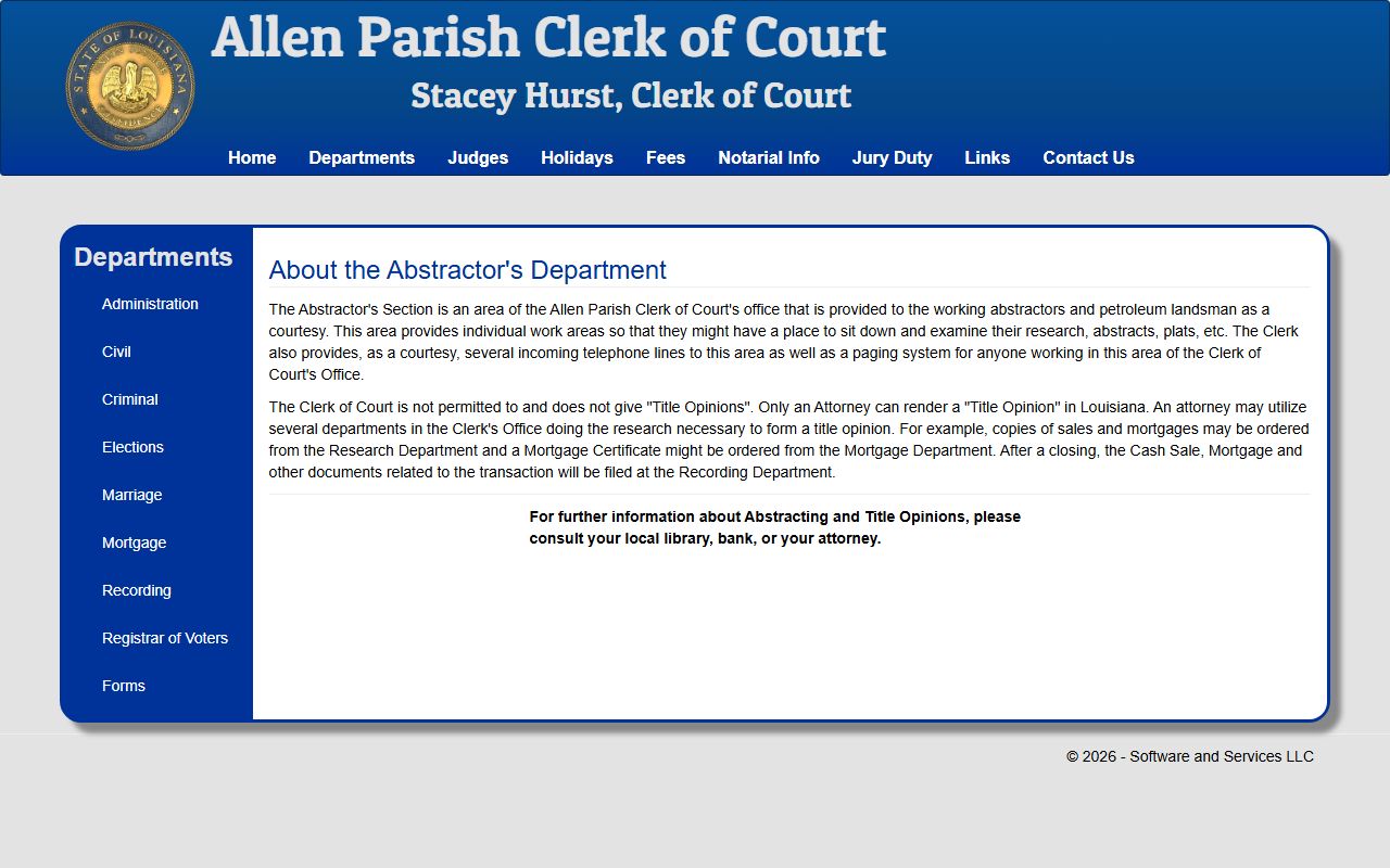 allen parish public records departments overview