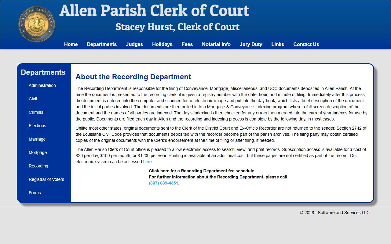 allen parish public records recording department page